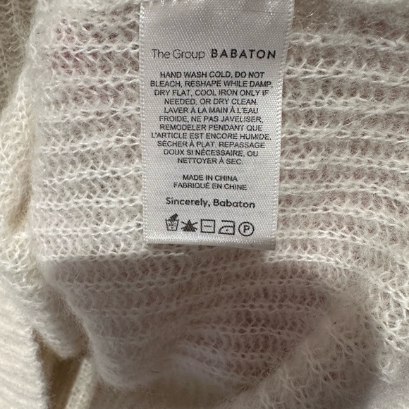 Cream wool and alpaca knit The Group Babaton sweater - Picture 4 of 7